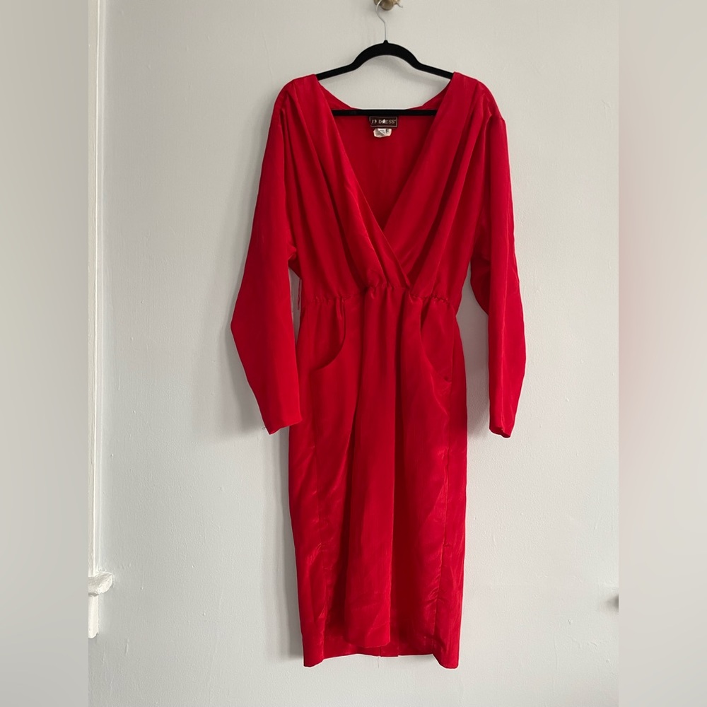 Vintage red JT Dress | midi | Size 16